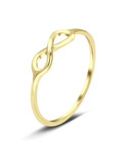 Gold Plated Pretty Infinite Design Silver Ring NSR-441-GP